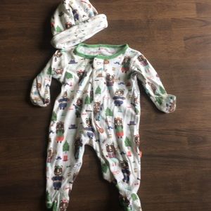 Magnificent Baby Hipster Bears Sleeper and Hat