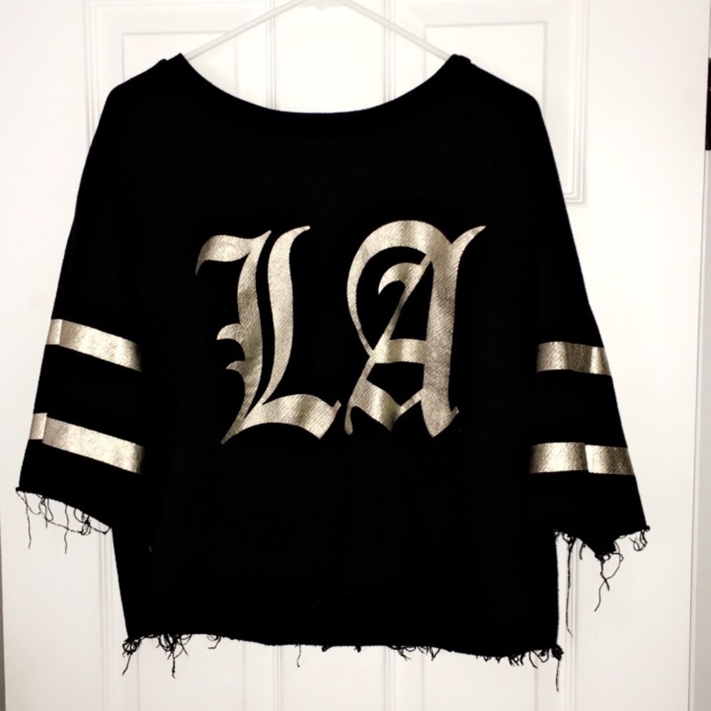 Distressed crop top