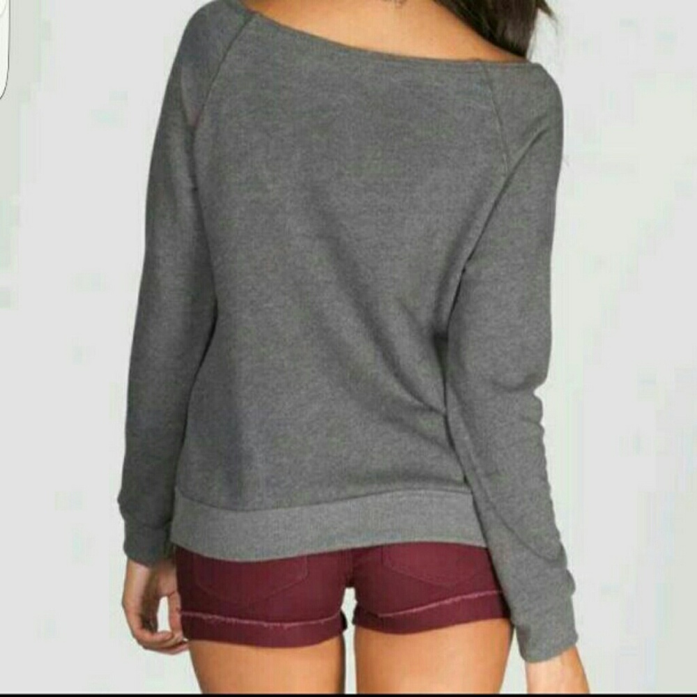 Young and Reckless sweater sweatshirt pullover grey large French Terry knit - Picture 3 of 3