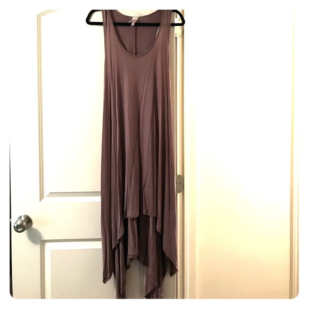 Light brown high low hem dress