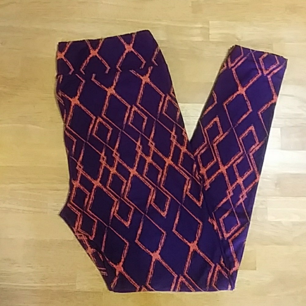 LuLaRoe TC Purple & Orange Leggings