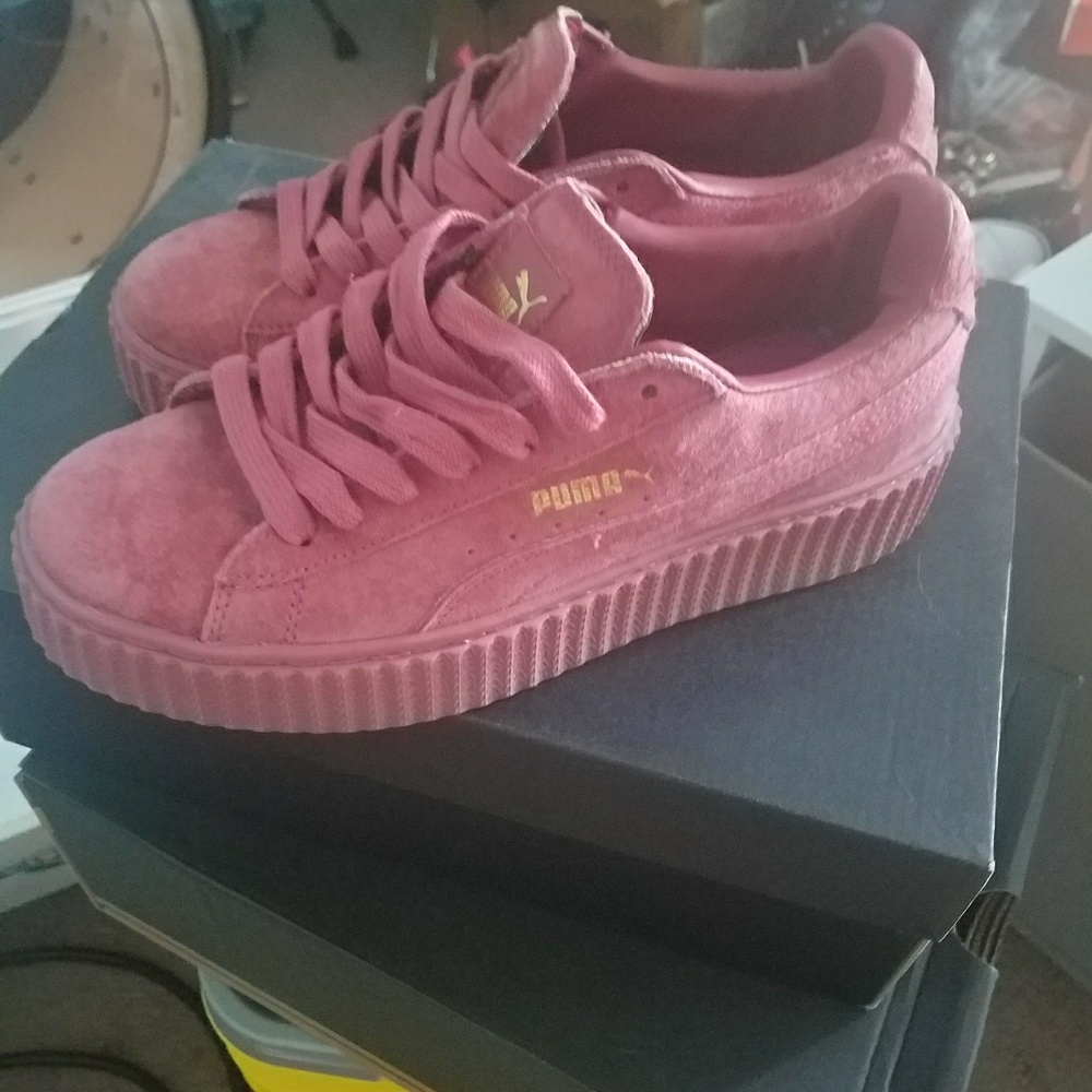 Puma Rihanna creepers velvet pink