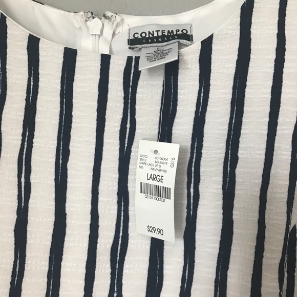 Blue and White Striped Romper - Picture 3 of 4