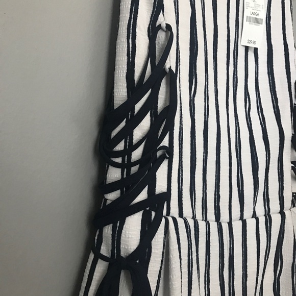 Blue and White Striped Romper - Picture 4 of 4