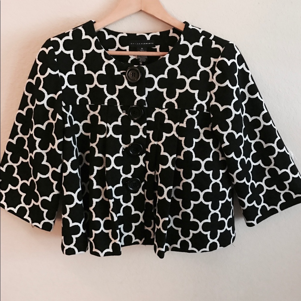 Grace Elements Black & White swing jacket sz M