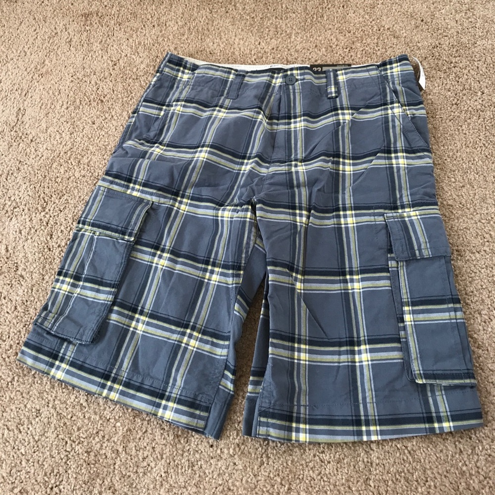 Men's Plaid Cargo Shorts 33
