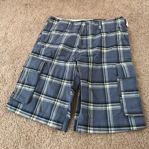 Men's Plaid Cargo Shorts 33