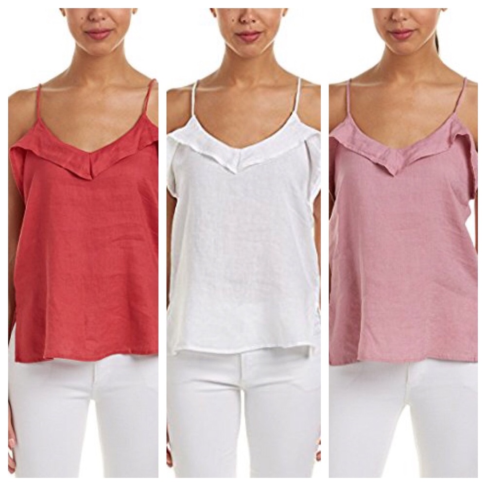 Linen Ruffle Tank in 3 colors