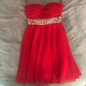 Red short prom dress size 0