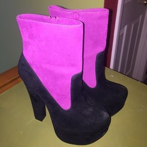 Platform faux-suede boogie