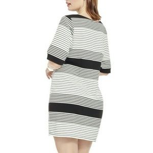Robbie Bee Striped Asymmetrical Hem Dress. NWOT