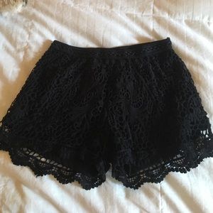 Black Crochet Shorts