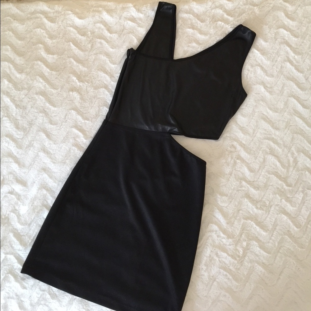 Black Pleather Party Dress