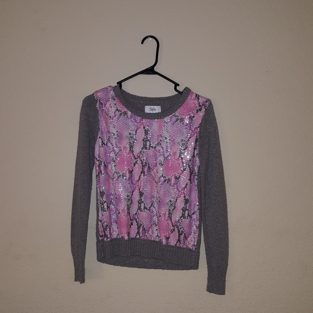 Pink and gray Justice sweater
