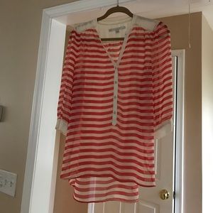 Lauren Conrad pink and off white top