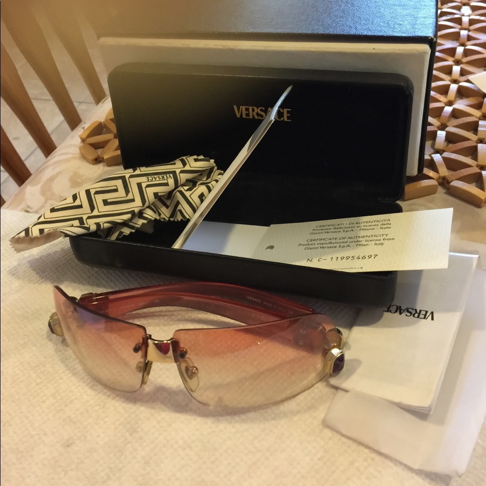 Authentic Versace sunglasses with case paperwork