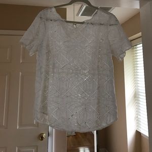 JCrew white eyelet top!