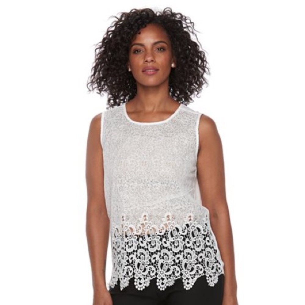 White Lacey Tank