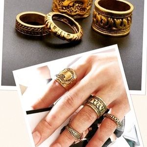 Midi ring set. Four pieces.