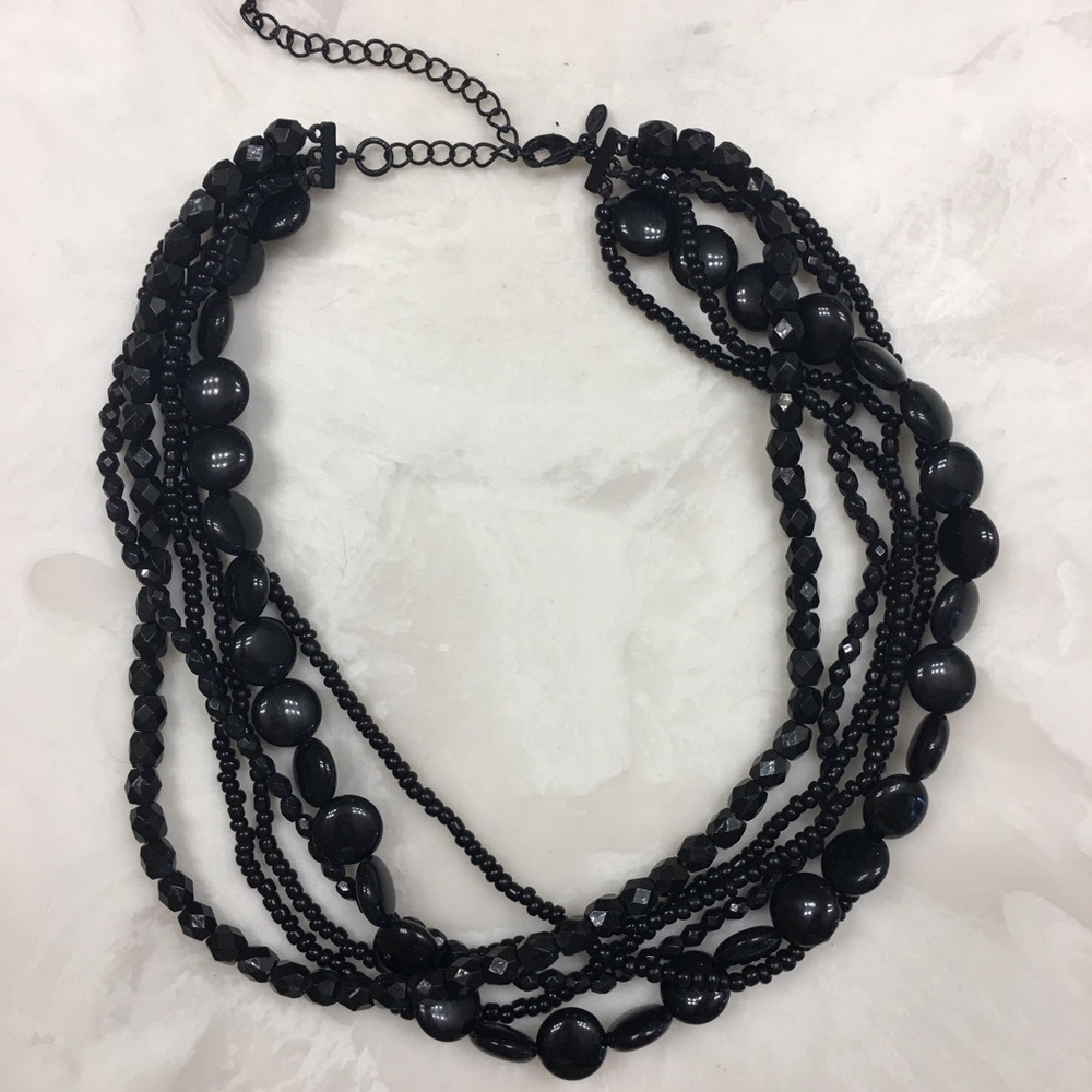 Black Beaded Necklace-Premier Designs