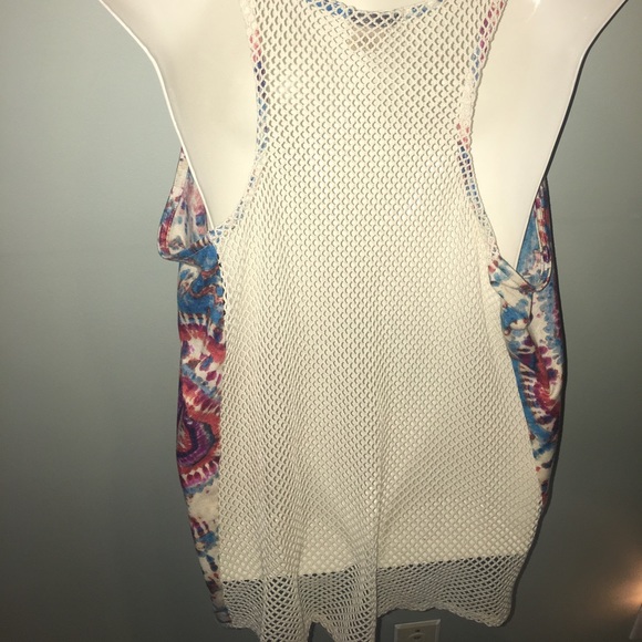 Tie Dye Soft Lightweight Open Knit Back Top NWT - Picture 3 of 4