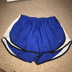 Blue and black Nike shorts
