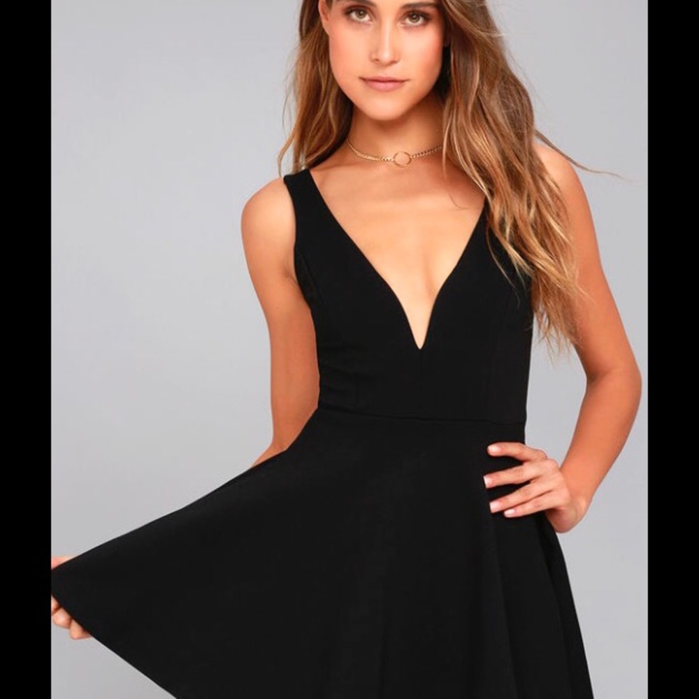 Lulu's I Feel Good Black Skort Dress