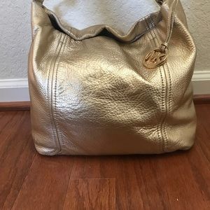 AUTHENTIC Michael Kors Gold Leather Shoulder Bag