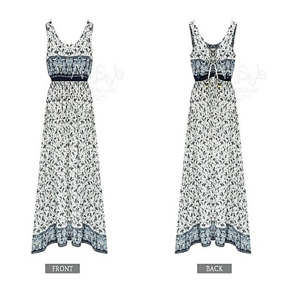 Floral Bohemian Sleeveless Maxi Dress BRAND NEW - Picture 2 of 4