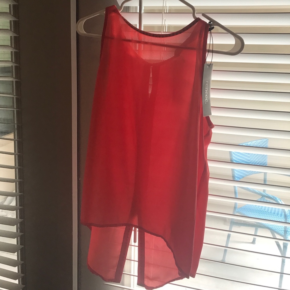 NWT Sheer Coral Studded Tank size M