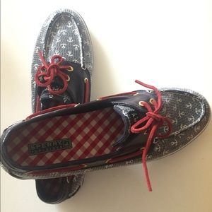 Sperry Top-Sider Bahama Navy Blue Anchor Sequin