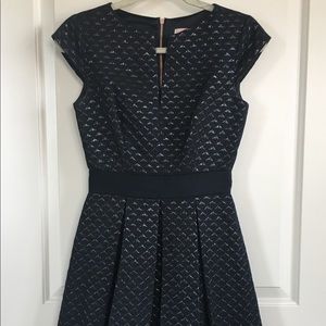 Ted Baker Black Metallic Jacquard Dress "Carice"