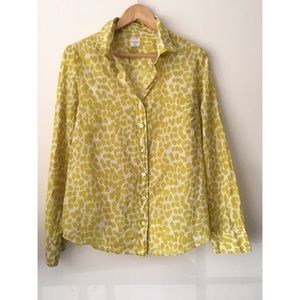 JCREW  silk and cotton chartreuse print