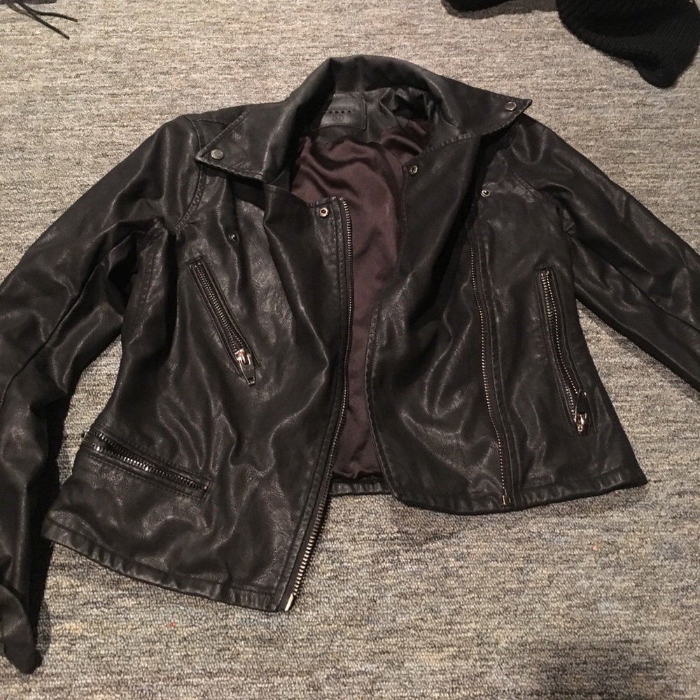 Black leather jacket