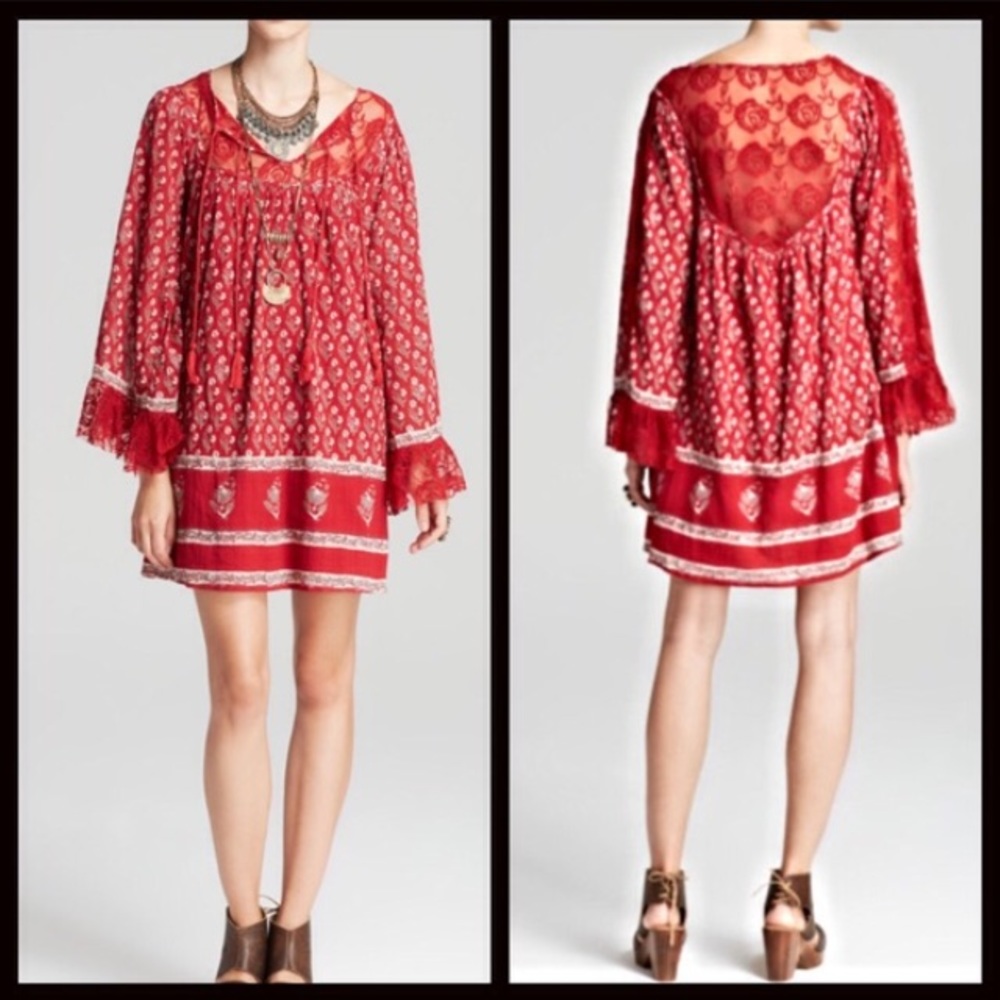 Red free people dress