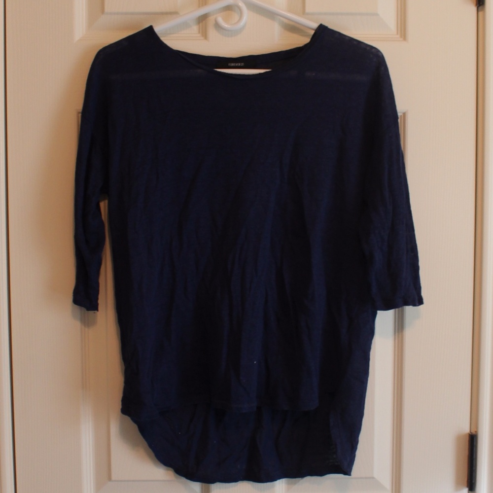 Dark Blue 3/4 sleeve top