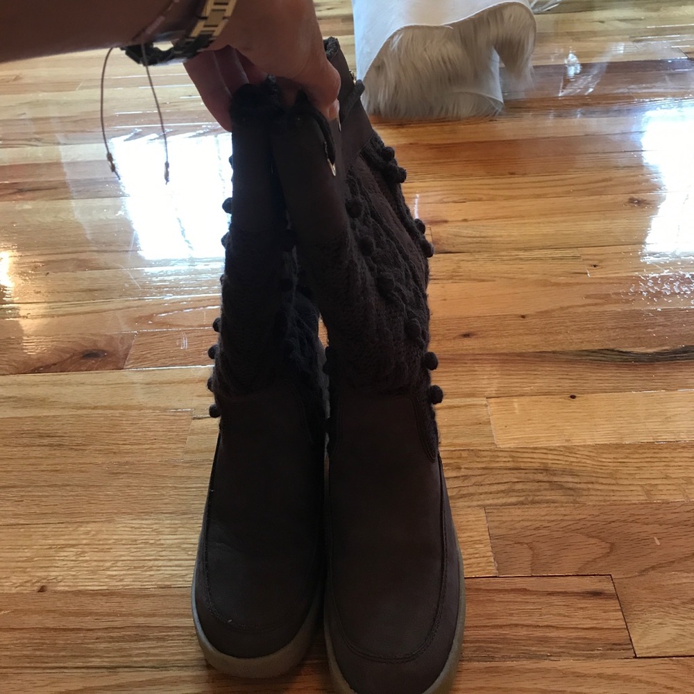 ❌ SOLD ❌ Couture under the knee boots- wedge heel