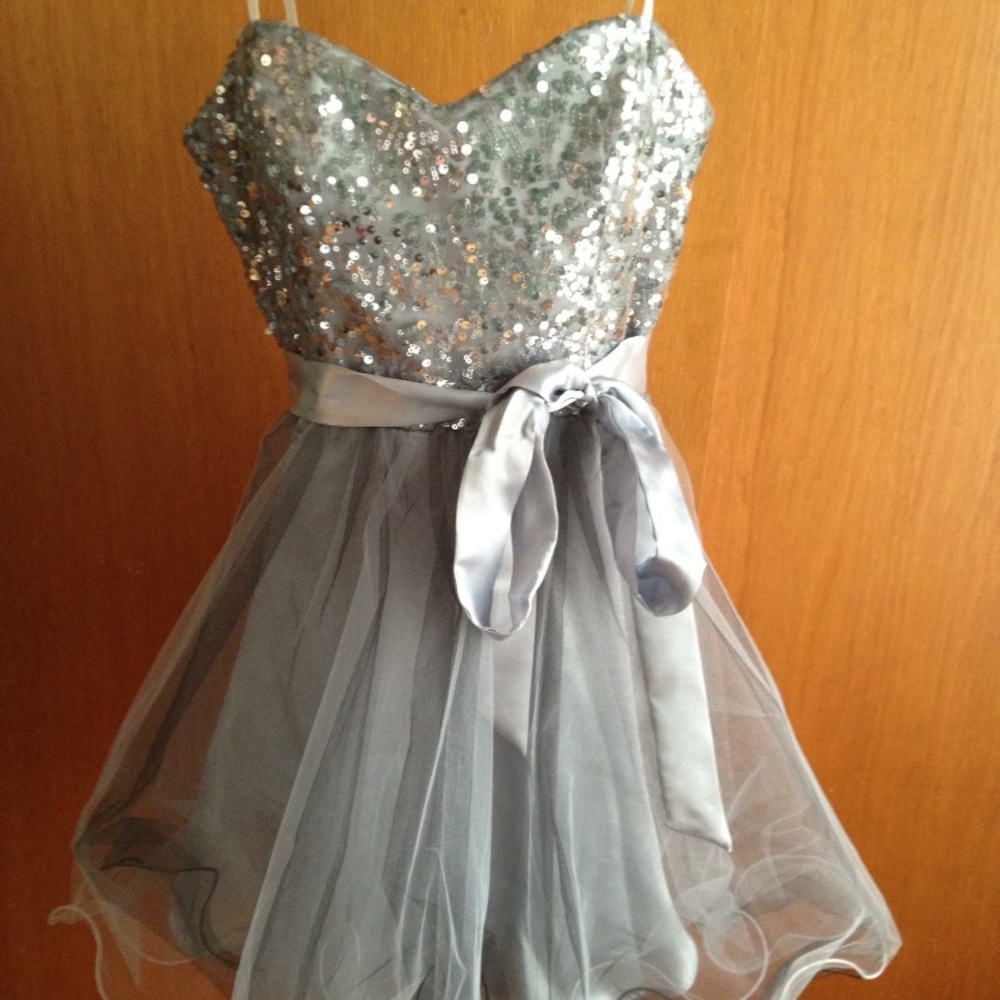 Silver homecoming dress