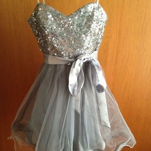 Silver homecoming dress