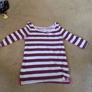 Purple and white striped tee
