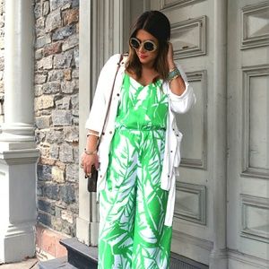 || Lilly Pulitzer || Boom Boom Green Leaf Jumpsuit
