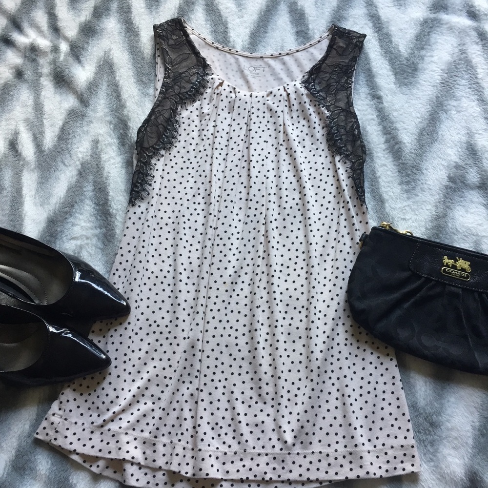 LOFT light pink lace tank