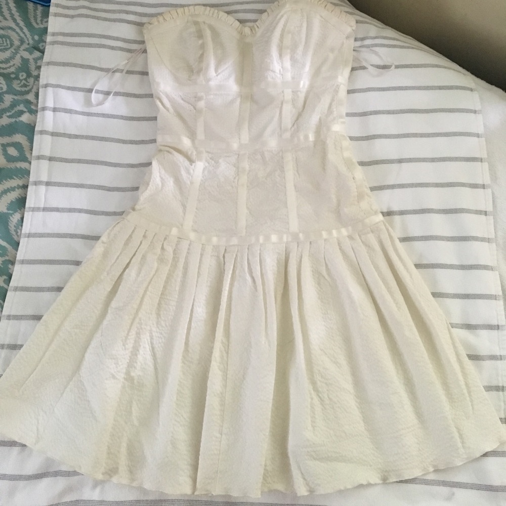 White corset look flouncy Betsy Johnson