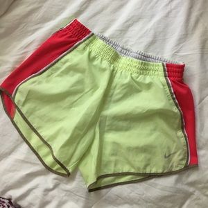 Nike Dri-Fit Neon Green and Red Shorts