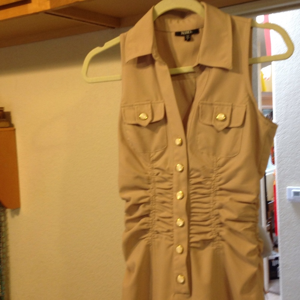 Tan sleeveless dress