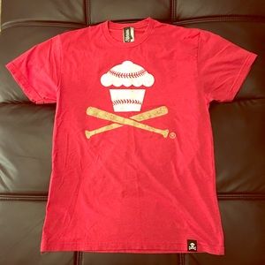 XX SOLD XX Johnny Cupcakes Tshirt Red Baseball