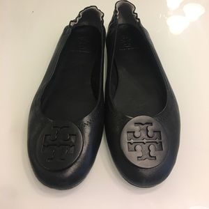 Tory Burch Black Minnie Travel Ballet Size 8