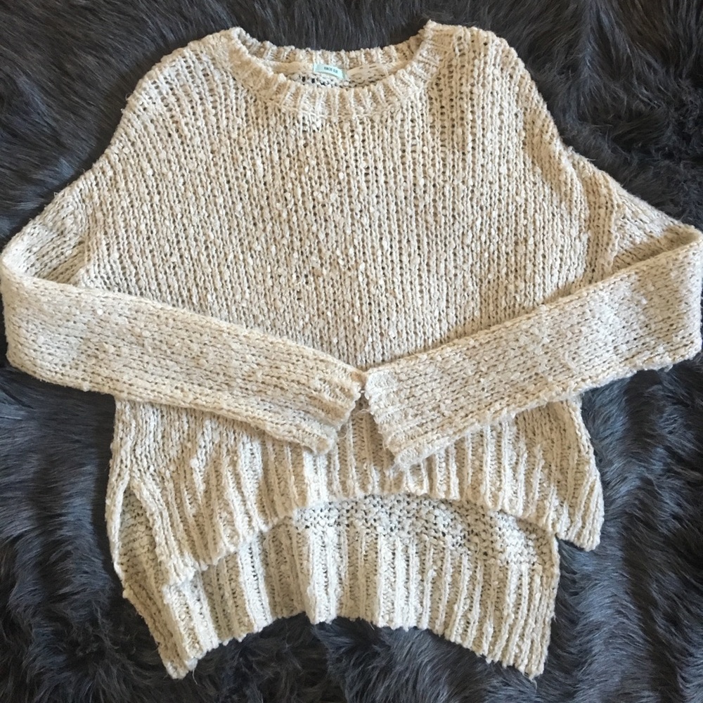 Urban outfitters knit cream sweater kimochi blue