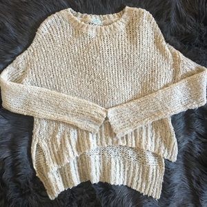 Urban outfitters knit cream sweater kimochi blue