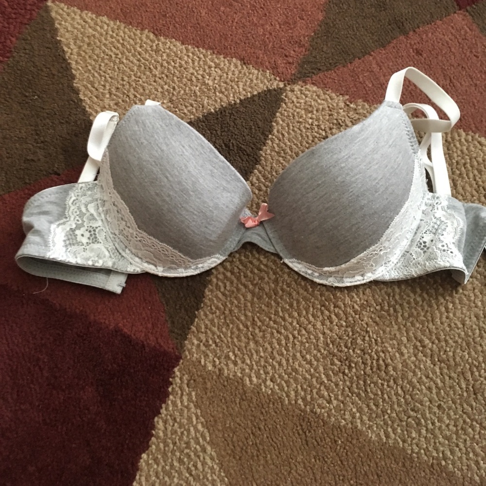 Gray push up bra